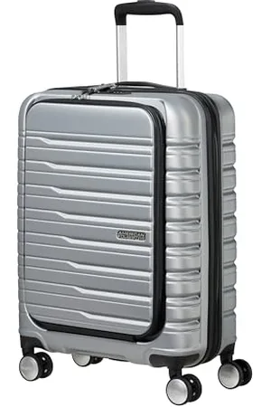 American Tourister Flashline - Spinner S, Handgeck con caricatore anteriore, 55 cm, 34 L, (Sky Silver)