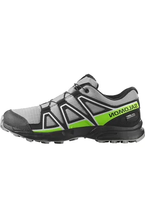 Salomon SPEEDCROSS WATERPROOF, Scarpe Unisex - Bambini e ragazzi, Alloy / Black / Green Gecko, 36 EU