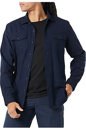 Amazon Camicia in Flanella con Due Tasche a Maniche Lunghe vestibilità Aderente Uomo, , XXL