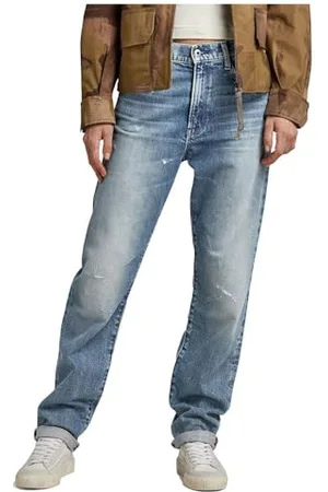 G-Star Donna Virjinya Slim Jeans, (sun faded ice fog destroyed D21078-B767-C275), 33W / 32L