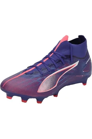 PUMA Ultra 5 Match+ FG/AG, Soccer Shoe Unisex-Adulto, Lapis Lazuli White-Sunset Glow, 46 EU