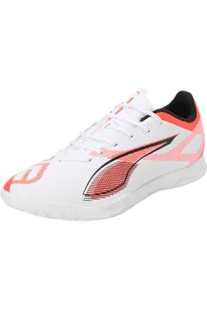 PUMA Ultra 5 Play IT, Scarpe da Calcio Unisex-Adulto, White Black-Glowing Red, 47 EU