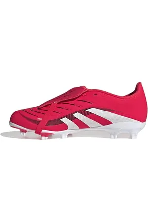 adidas Predator League Fold-Over Tongue Firm Ground Football Boots Kids, Scarpe da Calcio, Lucid Red/Cloud White/Core Black, 32 EU