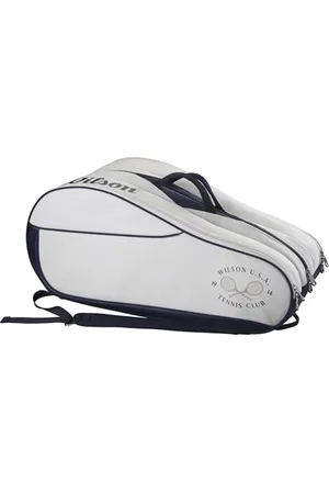 Wilson 1914 Heritage - Borse per racchette da tennis, colore: Panna/Blu scuro, , Holds up to 12 Rackets