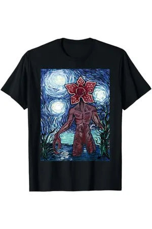 Stranger Things Netflix Demogorgon Starry Night Style Poster Maglietta