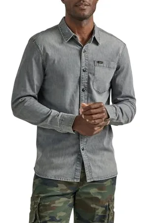 Lee Camicia a Maniche Lunghe da Uomo, Denim , M