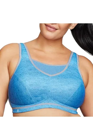 Glamorise Reggiseno Sportivo Senza Ferretto #1067, Opaque, in Denim Chiaro, 4D Donna
