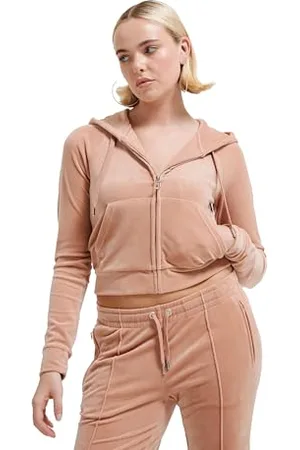 Juicy Couture Classic Velour Hoodie with Juicy Logo Felpa con Cappuccio, , XS (Pacco da 6) Donna