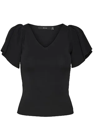 VERO MODA Vmsasie HR Pantaloni Larghi Noos Polo a Maniche Lunghe, , M Donna