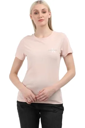 Calvin Klein Jeans 2-pack Monologo Slim Tee J20j219734, Magliette a maniche corte Donna, (Peach Whip / Bright White), XS