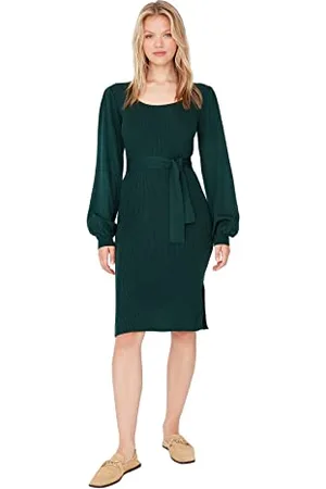 Trendyol Woman Midi Bodycon Scoop Neck Knitwear Dress Vestiti, , L da Donna