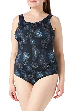 Ulla Popken Badeanzug, Quallen, Schwimmerform, ohne Softcups Costume Intero, (Ersatzfarbe), 60 Donna