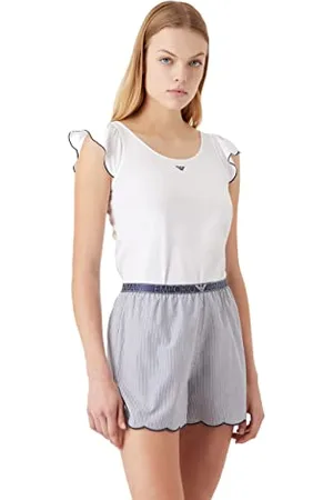 Emporio Armani Pajama-Pantaloncini da Donna Dreamy Poplin, , M