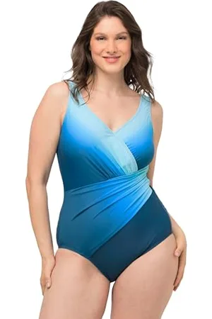 Ulla Popken Costume da Bagno Avvolgente sfumato, Dana Intero, , 50 Donna
