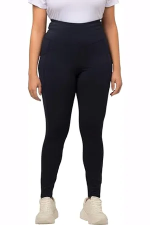 Ulla Popken Leggings Sportivi, ad Asciugatura Rapida, Altamente Elastici Pantaloni, , 56W / 32L Donna