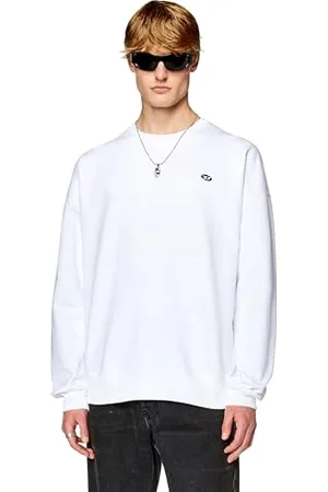 Diesel S-Rob-doval-pj Sweat-Shirt Maglia di Tuta, (Bianco Sporco), X-Small Unisex-Adulto