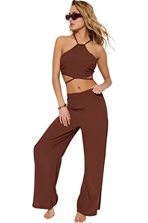 Trendyol Set di Due Pezzi in Tessuto Tinta Unita da Donna Camicia, , 46
