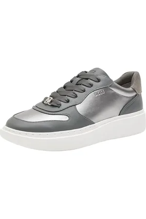 HUGO BOSS Amber_Tenn_flmt, Scarpe da Ginnastica Donna, Silver, 40 EU