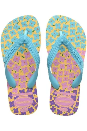 Havaianas Kids Flores, Infradito Bambine e ragazze, Caja Giallo Blu, 25/26 EU