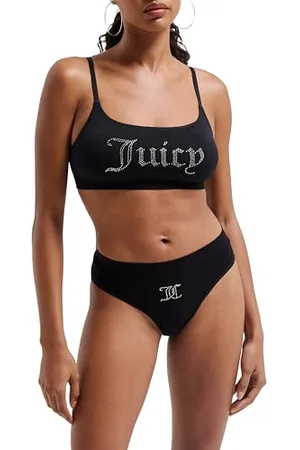 Juicy Couture Juicy Diamante Bralette & High Leg Brief Set di Biancheria Intima, , Taglia Unica (Pacco da 31) Donna