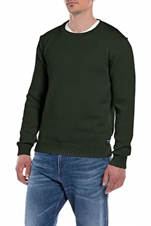 Replay Pullover in Maglia Uomo con Scollo Rotondo, Marrone (Mud 212), L