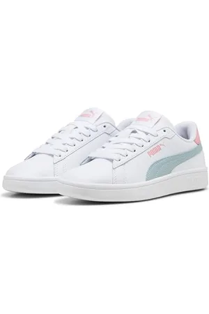 PUMA Smash 3.0 L JR, Scarpe da Ginnastica, White-Modern Mint-Pink Fruit, 38.5 EU