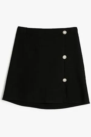 Koton Basic Skirt Button Detail Elastic Waist, Gonna Ragazze, (999)