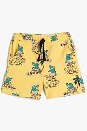 Koton Shorts Drawstring Pockets Crocodile Printed Cotton, Pantaloncini Ragazzi, (1D6)
