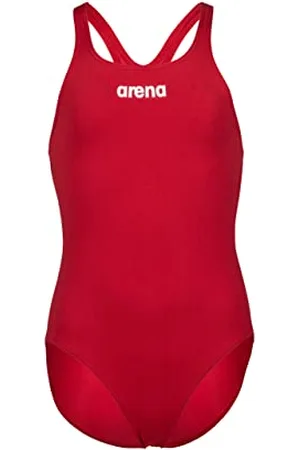 Arena Solid Swim Pro Team Costume Intero Bambina, Costume da Bagno ad Asciugatura Rapida, Costume da Bagno Sportivo in Tessuto MaxLife Eco con Massima Resistenza al Cloro e Protezione UV UPF 50+