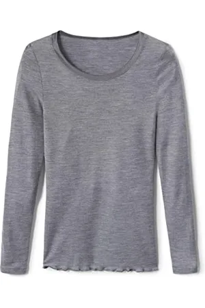 Calida True Confidence Top a Maniche Lunghe Canottiera, Platino melé, 46-48 Donna