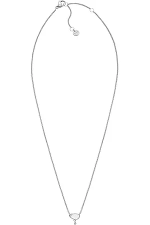 Skagen Collana per donne Collana a catena in vetro bianco, lunghezza: 406mm+51mm, larghezza: 9,3mm, altezza: 9,4mm, SKJ1712040