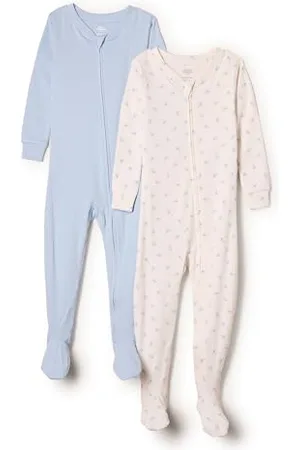 Amazon X Sofia Grainge Pigiami con Piedi Attillati in Cotone Unisex Bimbi, Pacco da 2, , 3-6 Mesi