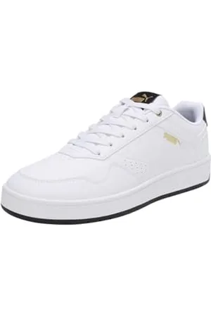 PUMA Classica Corte, Scarpe da Ginnastica Uomo, Bianco Nero Oro, 44 EU
