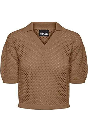 Pieces® PCLAYA 2/4 Polo Knit, , M Donna