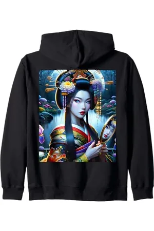 Steampunk Cool Vintage Creations Kimono Fantasy Mirror Girl Felpa con Cappuccio