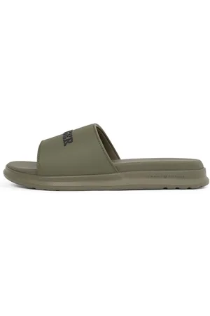 Tommy Hilfiger Uomo Scarpe da Mare Dual Density Pool Slide con Logo, Verde (Army Green), 45