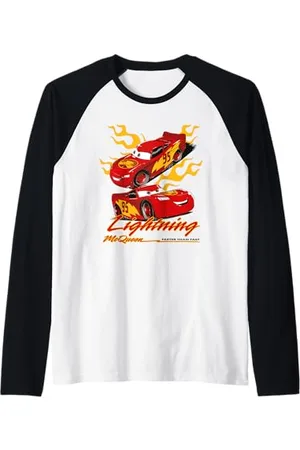 Cars Lightning McQueen Faster Than Fast Maglia con Maniche Raglan