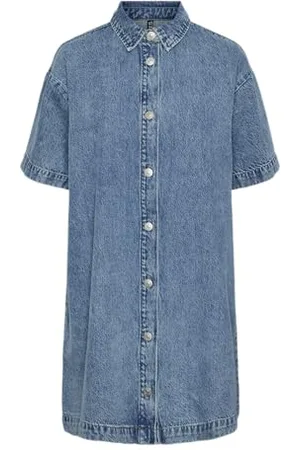 Pieces® Pckate SS A-Shape Denim Dress Abito in Jeans, , S Donna