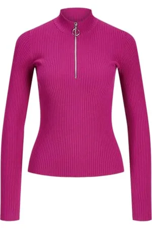 JJXX Jxzoma-Pantaloni Aderenti con Mezza Zip Top in Maglia, , S Donna