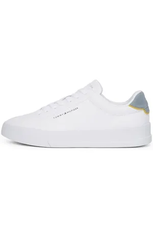 Tommy Hilfiger Uomo Sneakers Court Detail Essential in Pelle, Grigio (Overcast Grey), 43