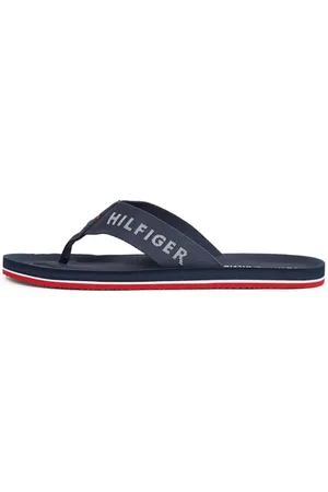 Tommy Hilfiger Uomo Infradito Comfort Beach Sandal con Logo, Blu , 46