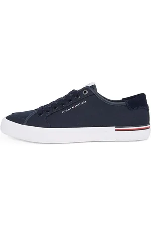 Tommy Hilfiger Uomo Sneakers Vulcanizzate Core Corporate Canvas Profilo Basso, Blu (Desert Sky), 40 EU