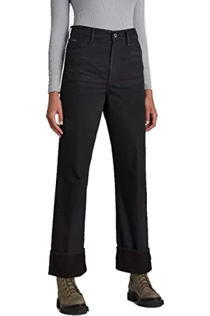 G-Star Donna Tedie Ultra High Straight Jeans, (jet black D20016-C526-A814), 27W / 30L