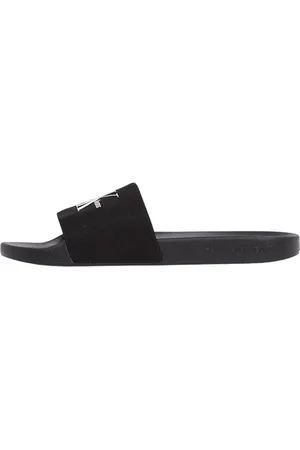 Calvin Klein Uomo Scarpe da Mare Slide Monogram con Logo, Nero , 44