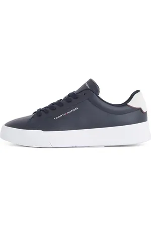 Tommy Hilfiger Uomo Sneakers Court Detail Essential in Pelle, Blu (Desert Sky), 42