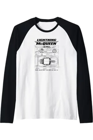 Cars McQueen Blueprint Sketch Maglia con Maniche Raglan
