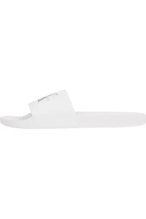 Calvin Klein Uomo Scarpe da Mare Slide Monogram con Logo, Bianco (Bright White/Black), 45