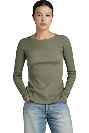 G-Star Donna Swedish Army Slim Top, (dk shamrock D24536-D527-7159), M