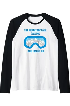 Fun Shirts Le Montagne stanno chiamando e io devo andare Maglia con Maniche Raglan
