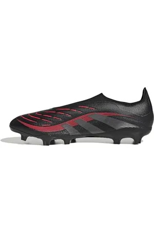 adidas Predator League Laceless Firm Multi Ground Football Boot, Scarpe da Calcio Unisex-Adulto, Core Black/Grey Four/Lucid Red, 44 2/3 EU